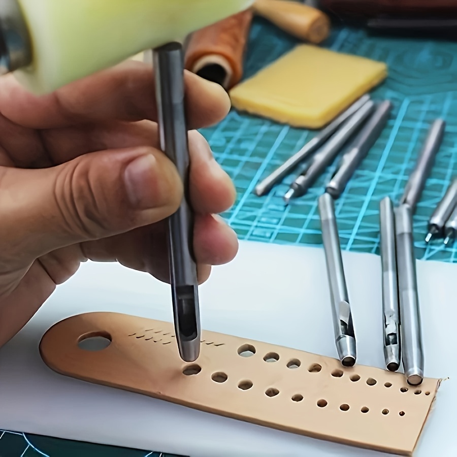 Leatherwork Manual - 4Pcs Manual Leather Hole Punch Set,