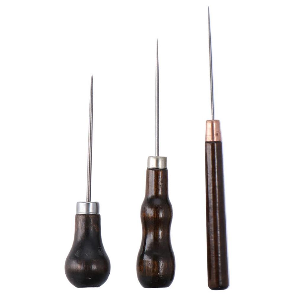 3Pcs Wooden Handle Scratch Awl - Leatherwork Punching Tool incelemesi ve fiyatı