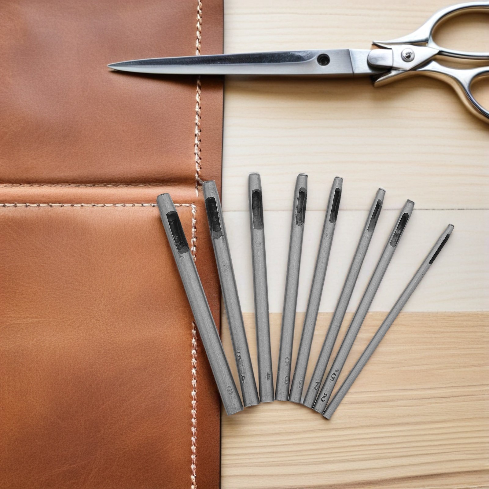 8Pcs Punch Set Hollow Punch Ki - Leatherwork Manual incelemesi ve fiyatı