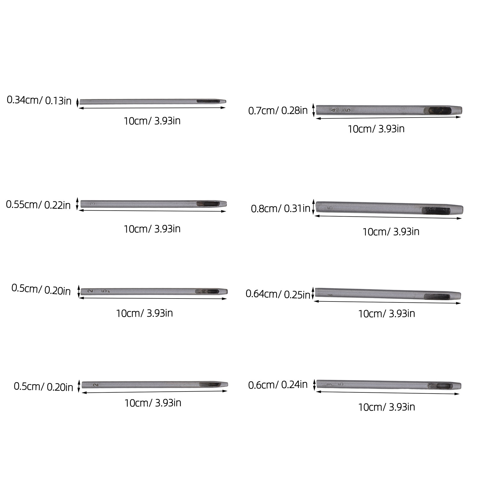 8Pcs Punch Set Hollow Punch Ki - Leatherwork Manual incelemesi ve fiyatı