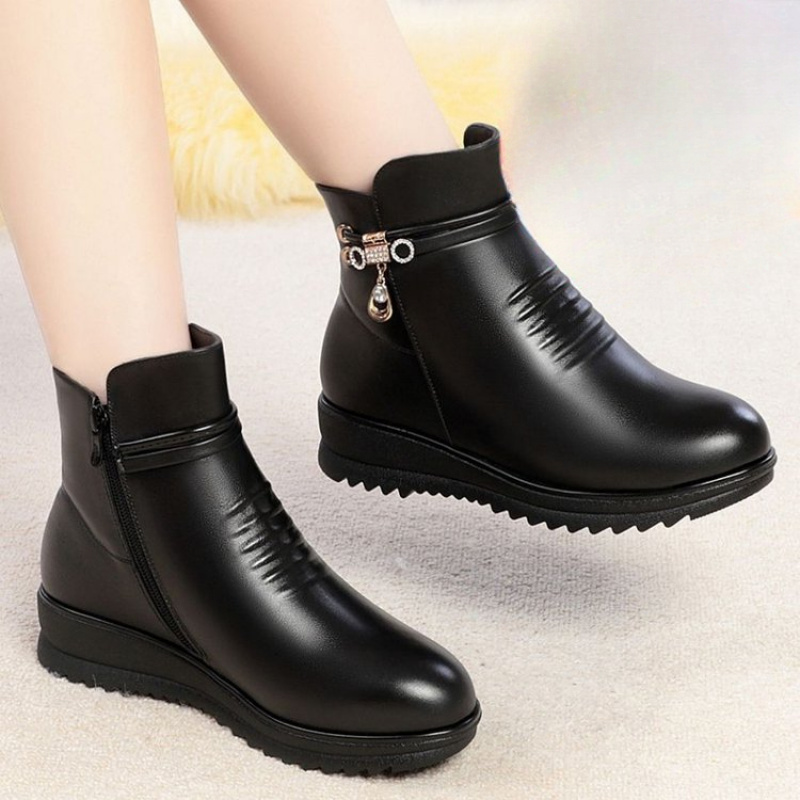 2025 Winter Chunky Heel Women' - Leather Work Women Shoes incelemesi ve fiyatı