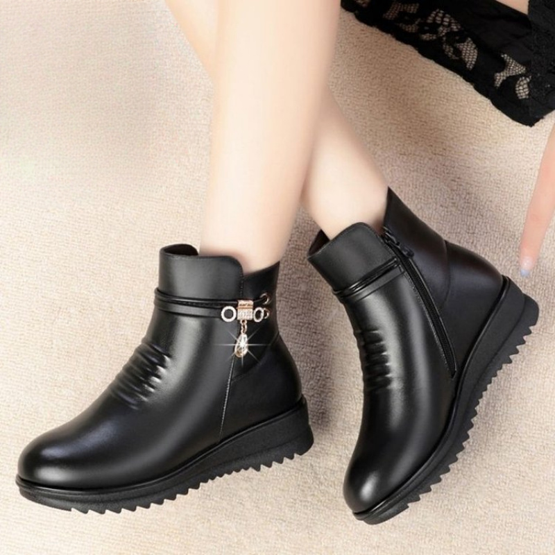 2025 Winter Chunky Heel Women' - Leather Work Women Shoes incelemesi ve fiyatı