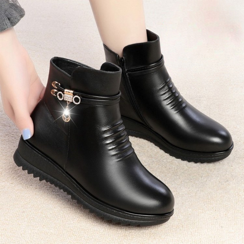 2025 Winter Chunky Heel Women' - Leather Work Women Shoes incelemesi ve fiyatı