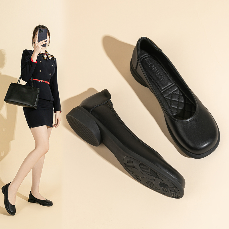 Comfortable round Toe Flat Bot - Leather Work Women Shoes incelemesi ve fiyatı
