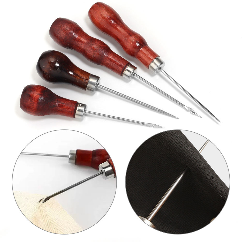 Wooden Handle Awls DIY Leather - Leatherwork Punching Tool incelemesi ve fiyatı