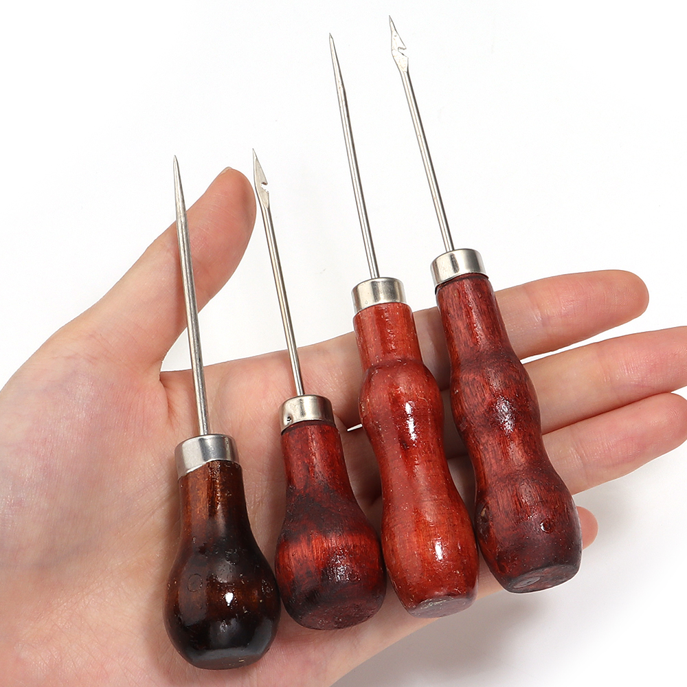 Wooden Handle Awls DIY Leather - Leatherwork Punching Tool incelemesi ve fiyatı