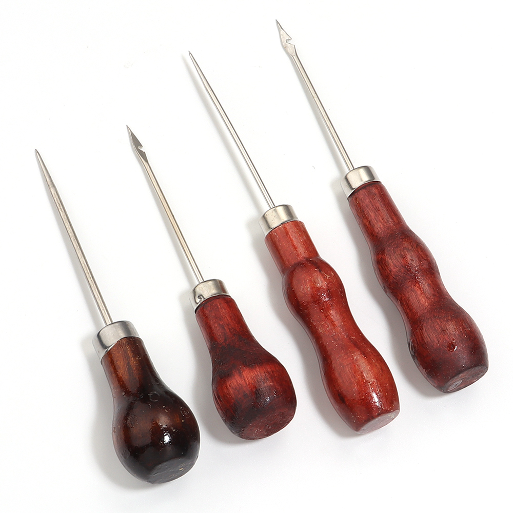 Wooden Handle Awls DIY Leather - Leatherwork Punching Tool incelemesi ve fiyatı