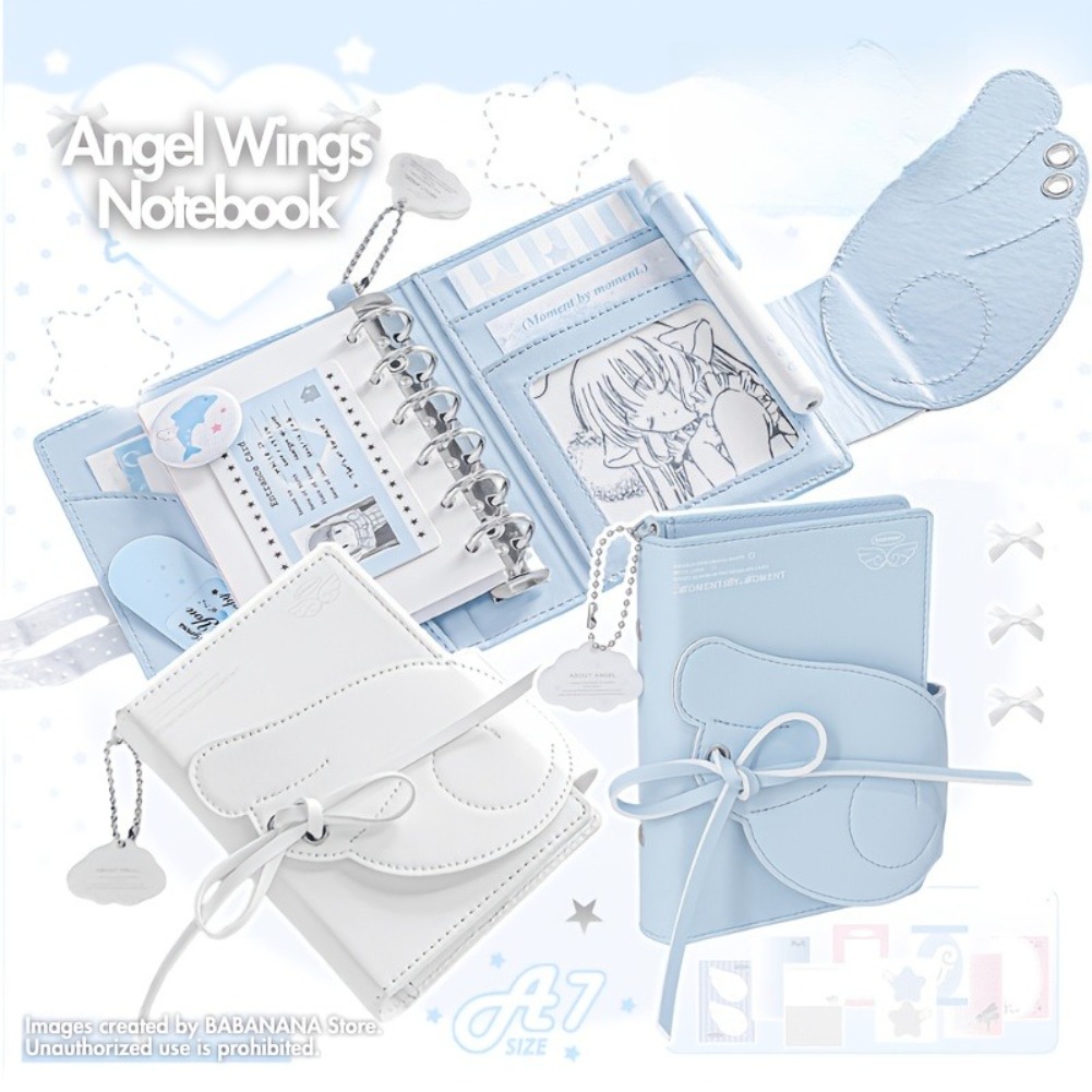 Kawaii Angel Wings Notebook A7 - Leather Work Notebook incelemesi ve fiyatı