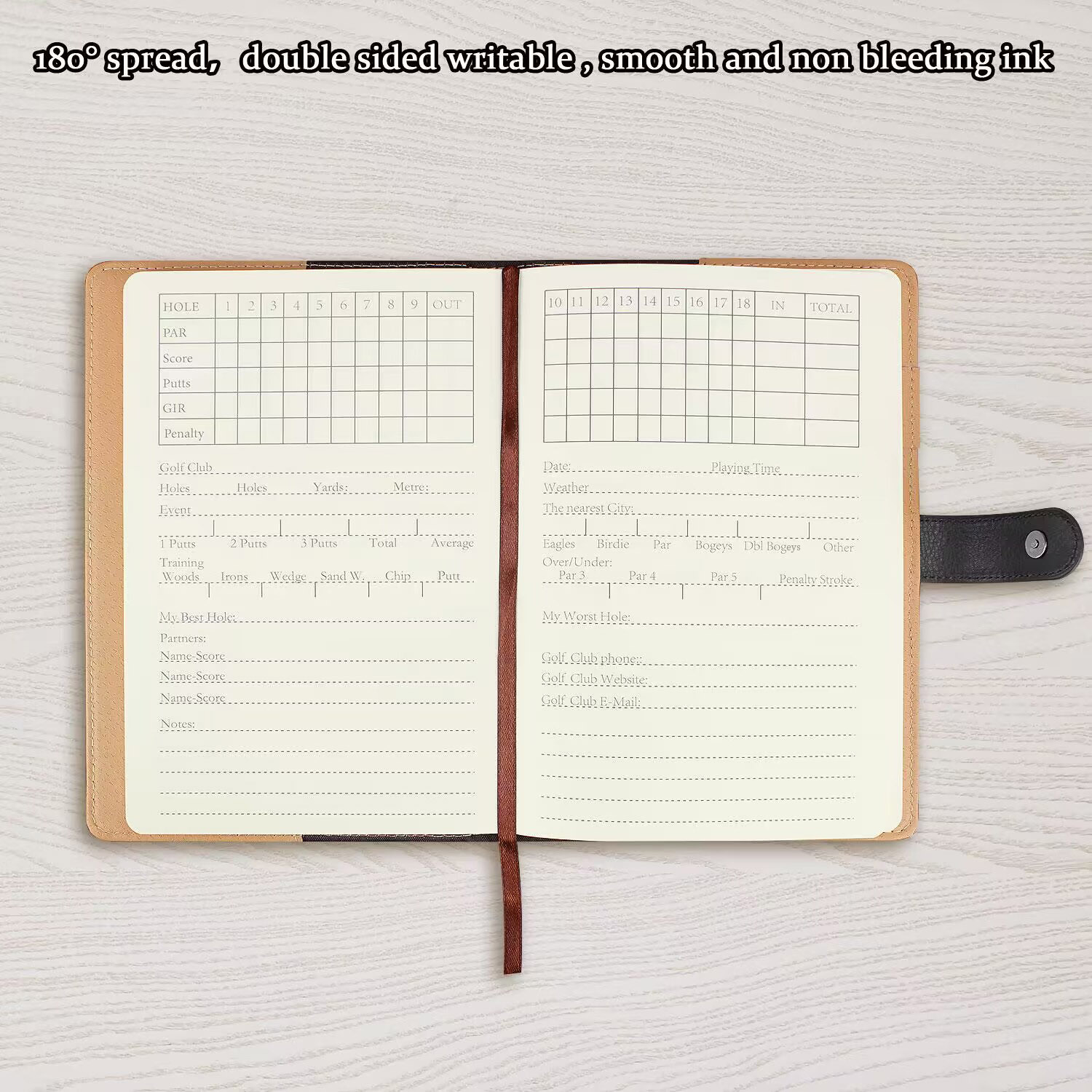 Black Leather Golf Scorecard H - Leather Work Notebook incelemesi ve fiyatı